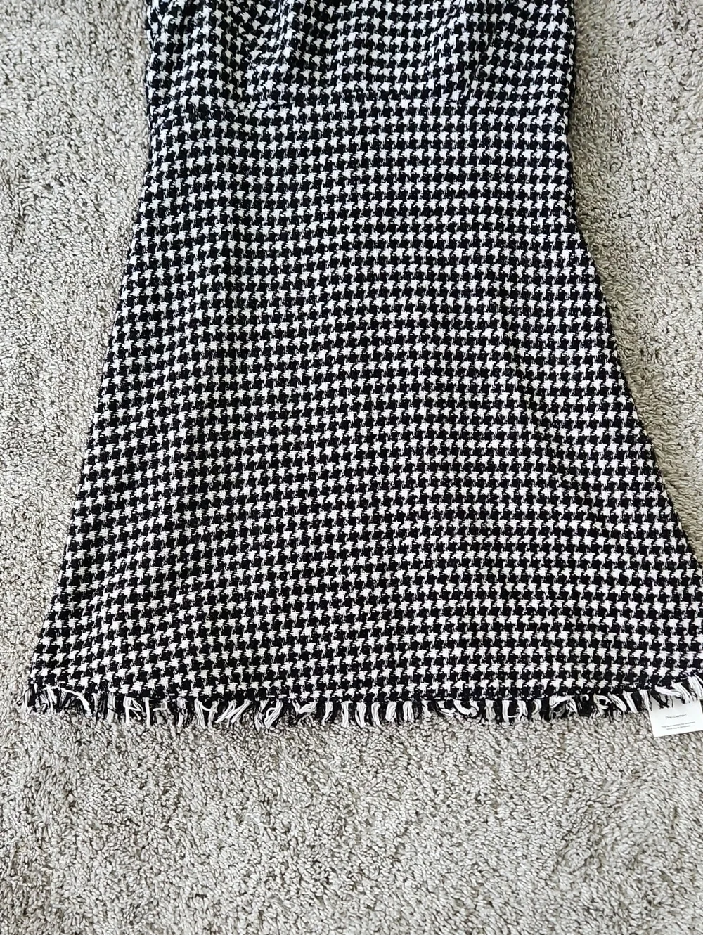 Kate Spade Mini Tweed Black and White Houndstooth V-Neck Dress 6 A Line Preppy